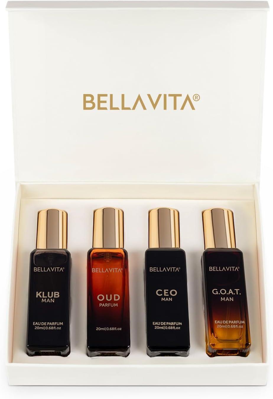 Bellavita Luxury Men's Perfume Gift Set G.O.A.T., Klub, and Oud | 80ml